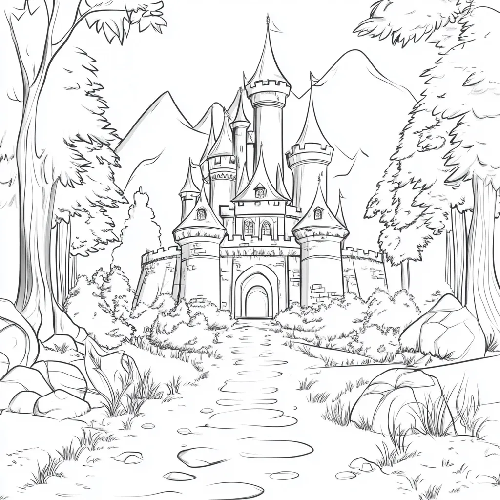 coloriage Chateau a imprimer gratuit