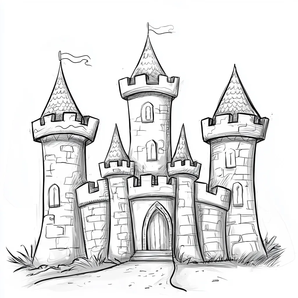 coloriage Chateau a telecharger 1