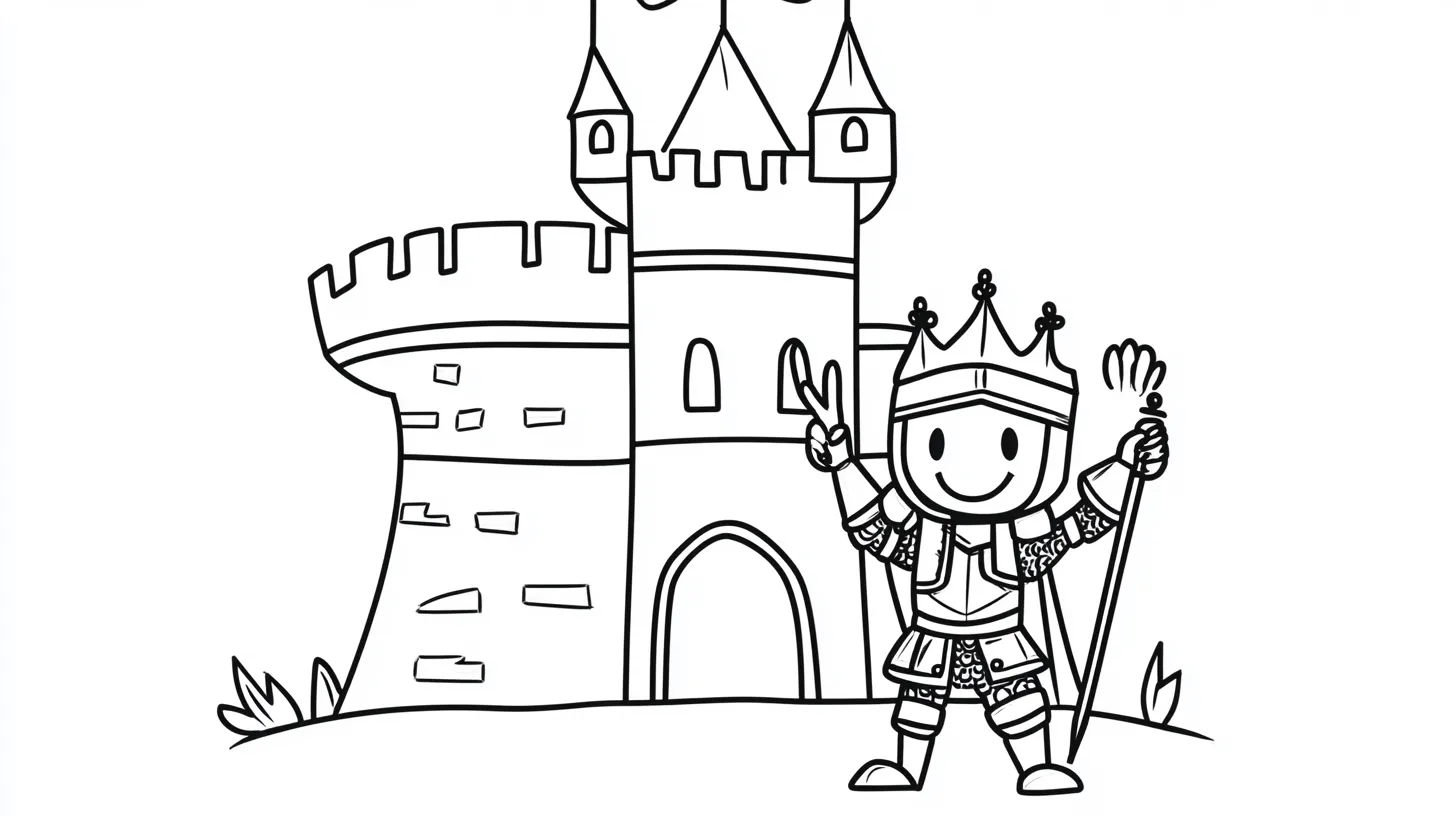 coloriage Chateau à imprimer pour enfant de 9 ans