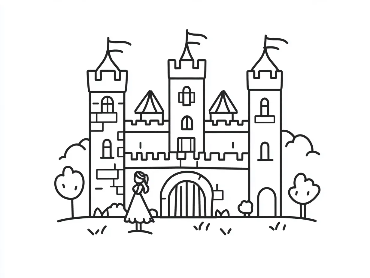 coloriage Chateau à imprimer pour enfants