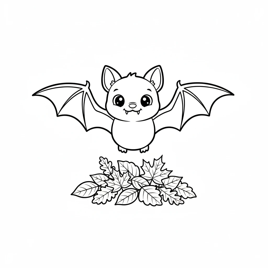 coloriage Chauve Souris Halloween pour enfant de 6 ans
