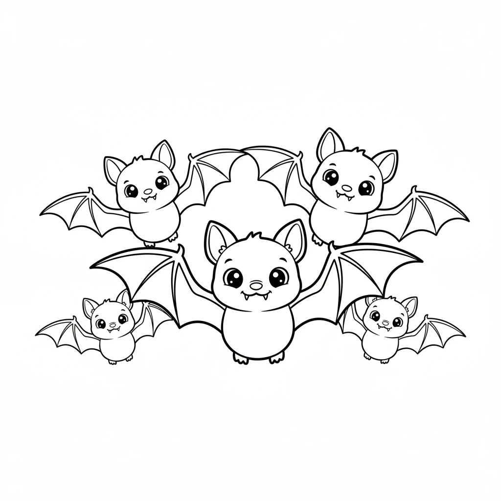 coloriage Chauve Souris Halloween à imprimer pour enfant de 12 ans