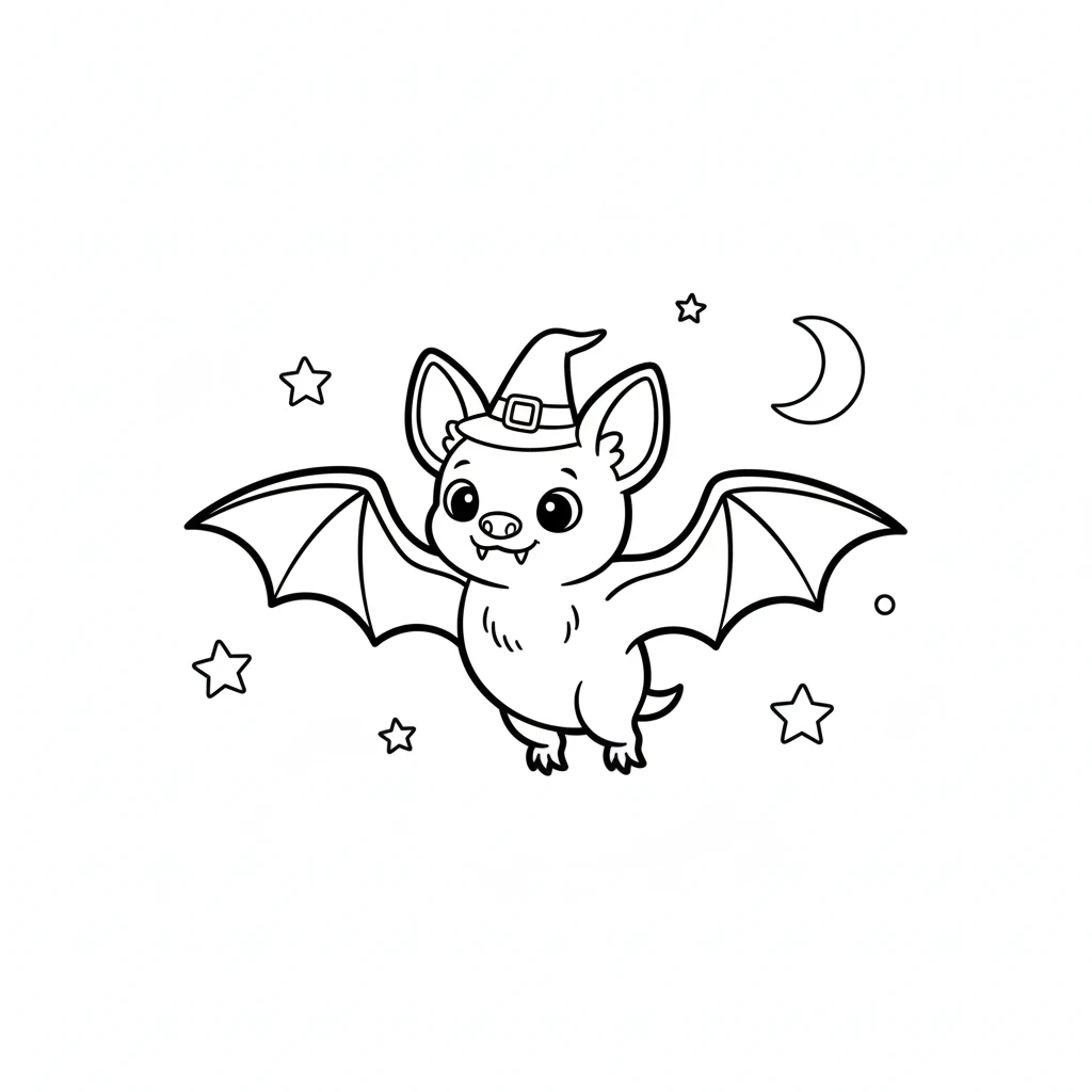 coloriage Chauve Souris Halloween à imprimer pour enfant de 3 ans