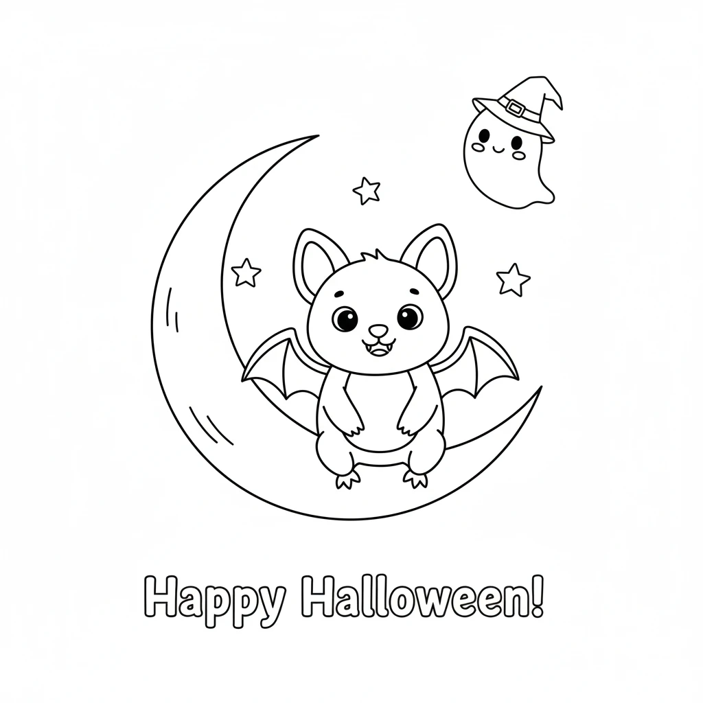 coloriage Chauve Souris Halloween à imprimer