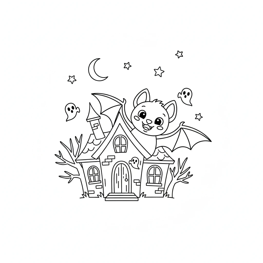 coloriage Chauve Souris Halloween pour enfants a imprimer gratuit