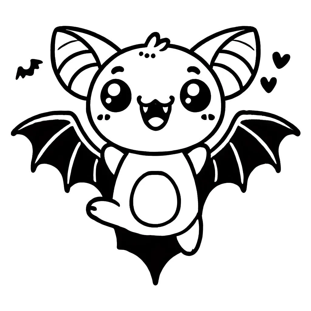 coloriage Chauve Souris Halloween pour enfant de 2 ans