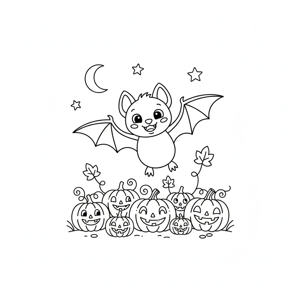 coloriage Chauve Souris Halloween pour primaire