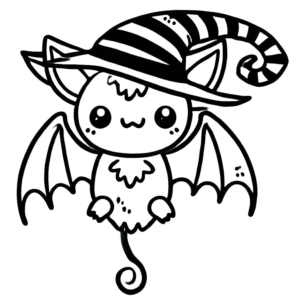 coloriage Chauve Souris Halloween à imprimer pour enfant de 9 ans