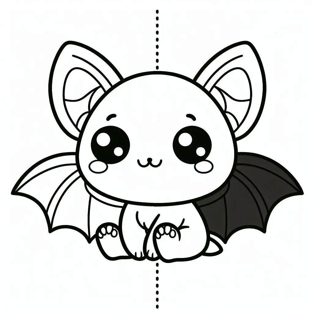 image de coloriage Chauve Souris Halloween pour enfant