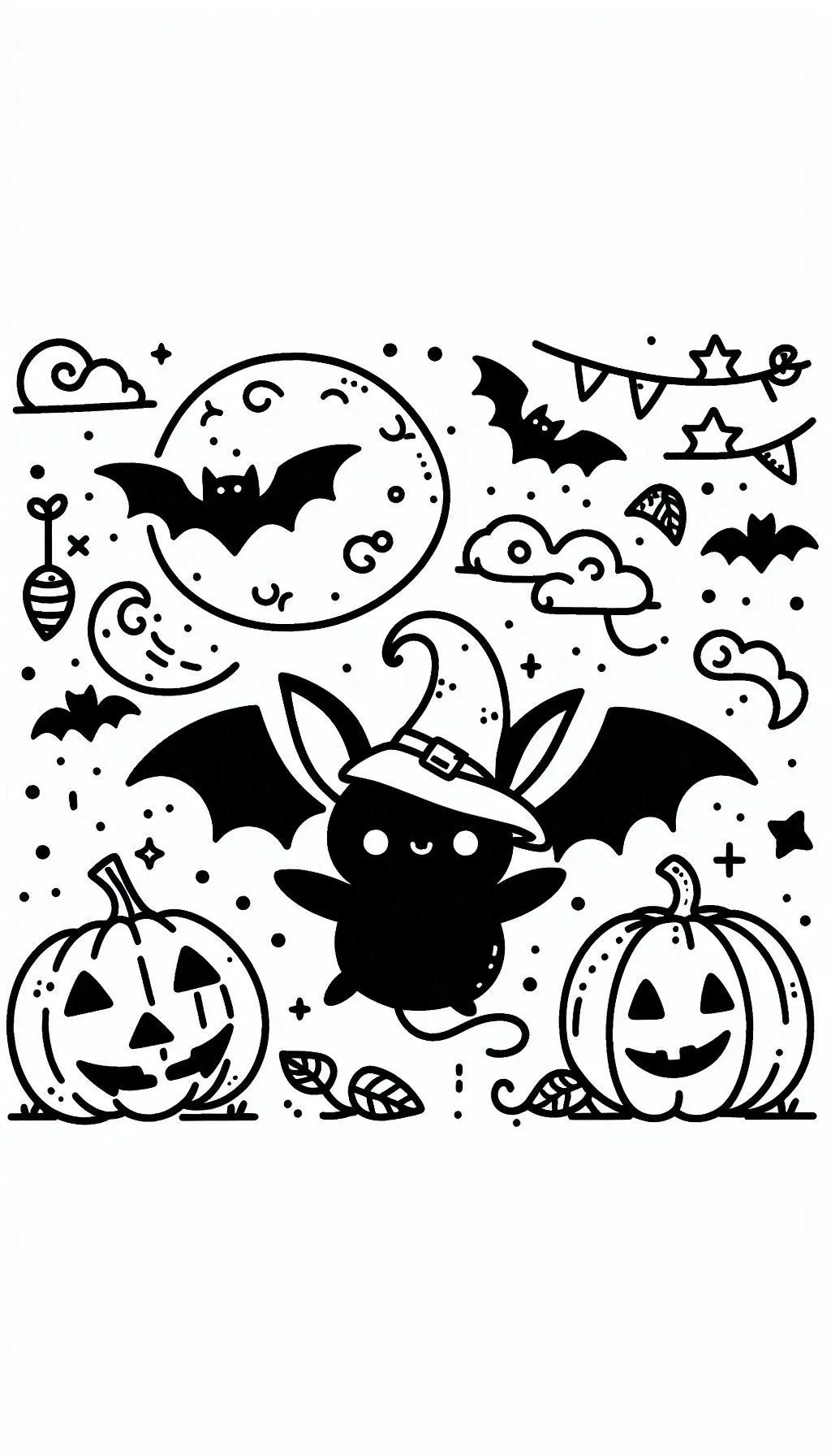 télécharger coloriage Chauve Souris Halloween gratuit