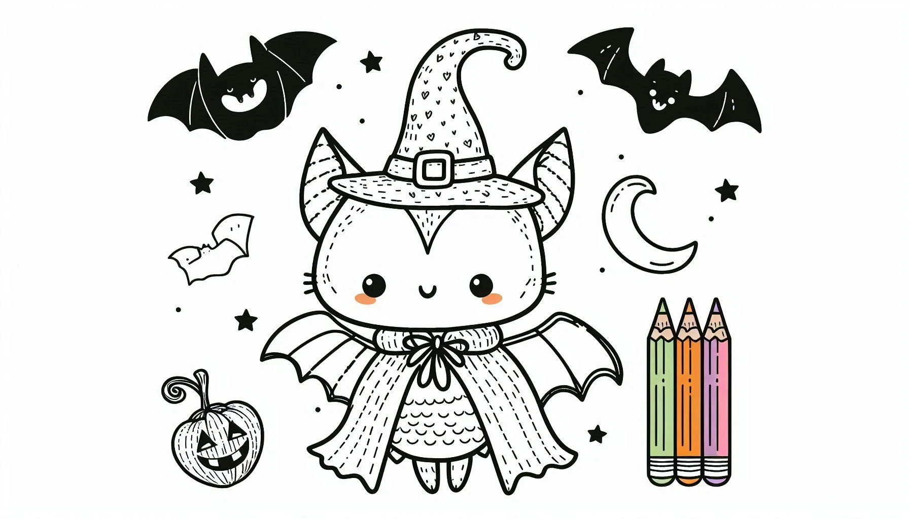 télécharger coloriage Chauve Souris Halloween gratuit 1