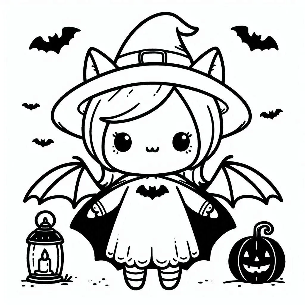 coloriage Chauve Souris Halloween à imprimer pdf