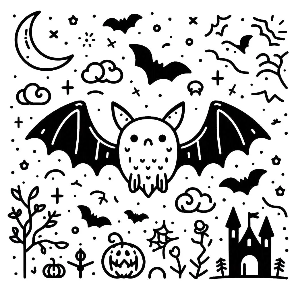 coloriage Chauve Souris Halloween à imprimer gratuitement pdf 1