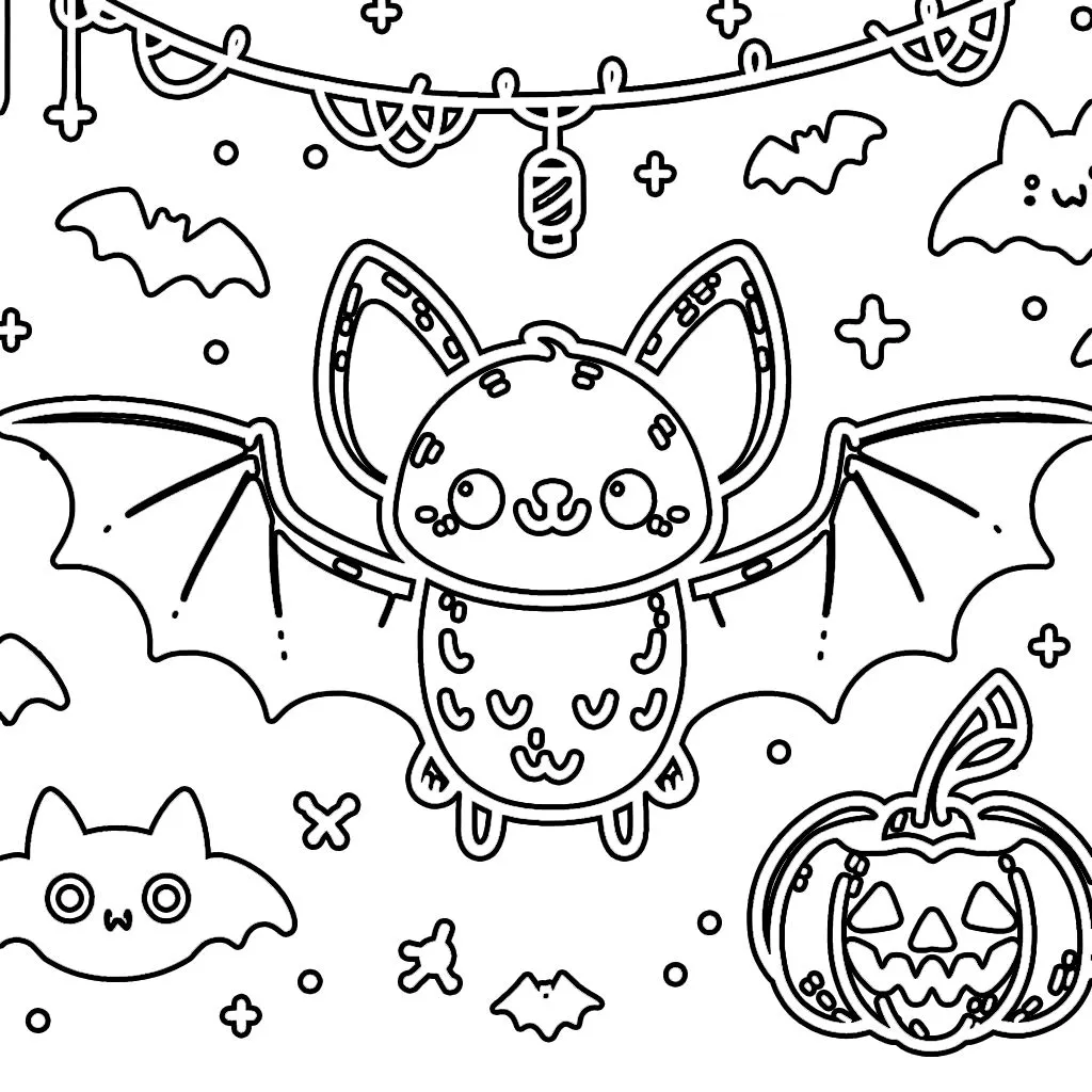 coloriage Chauve Souris Halloween a telecharger