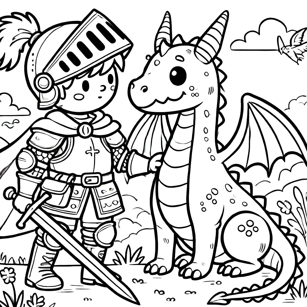 coloriage Chevalier pour enfant de à imprimer