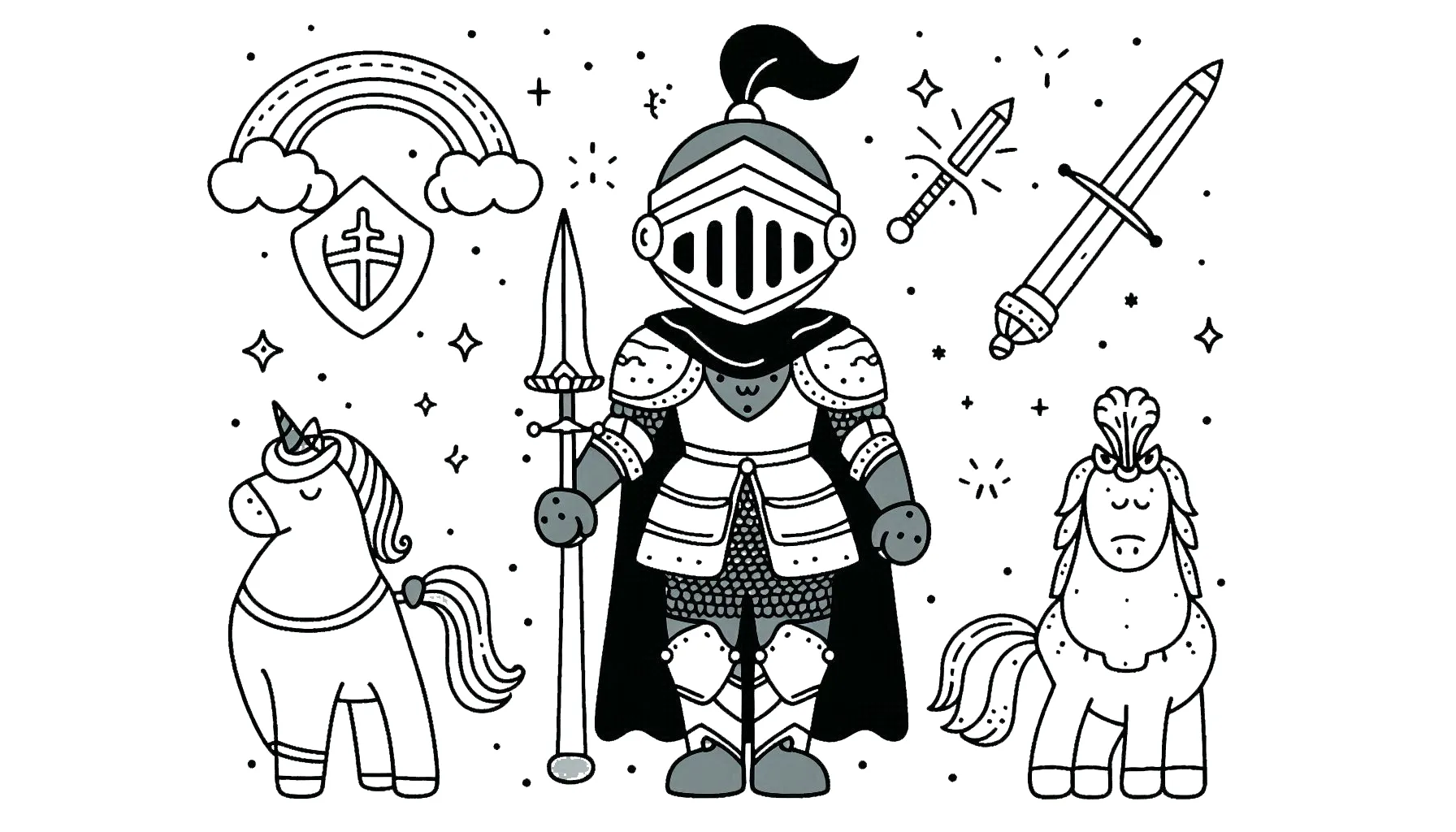 coloriage Chevalier gratuit pour enfants 1