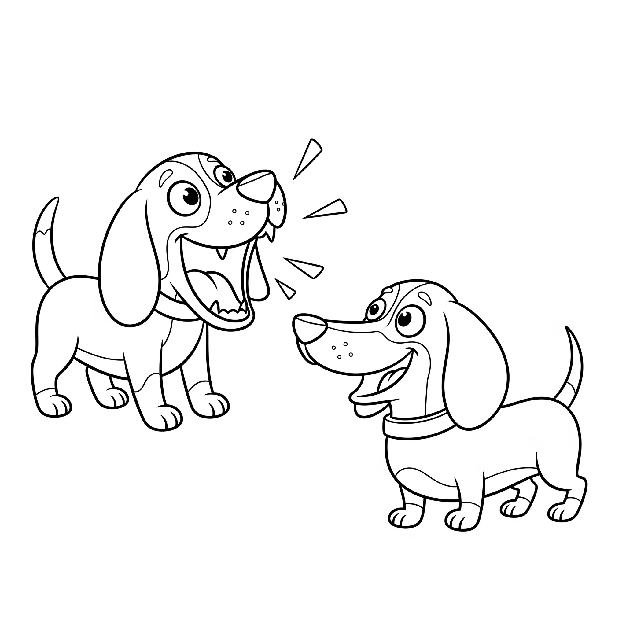 coloriage Chiens aboyants à imprimer gratuit