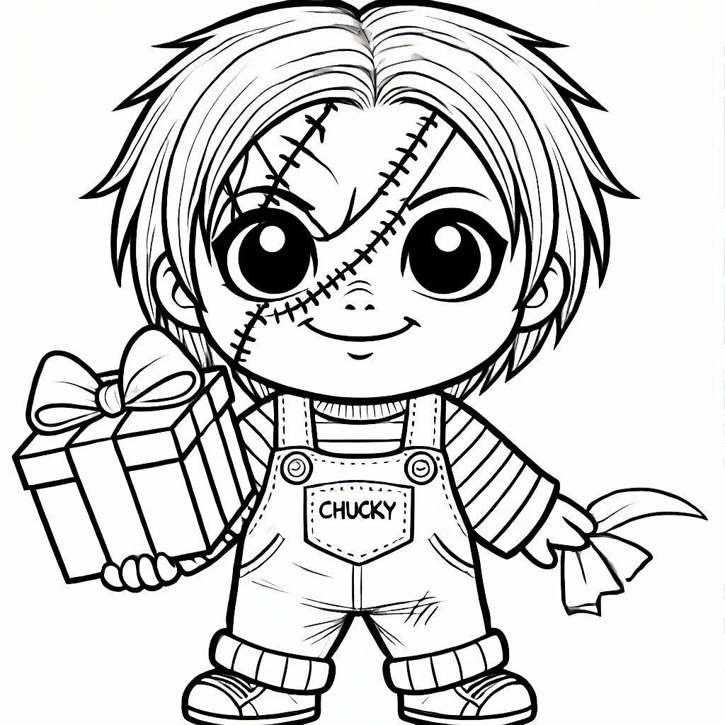 coloriage Chucky pour enfants a imprimer gratuit 2