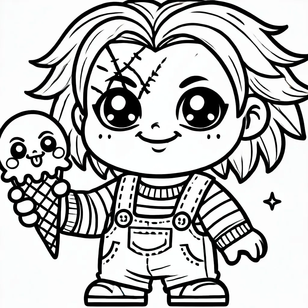 coloriage Chucky pour enfant a imprimer gratuit 1