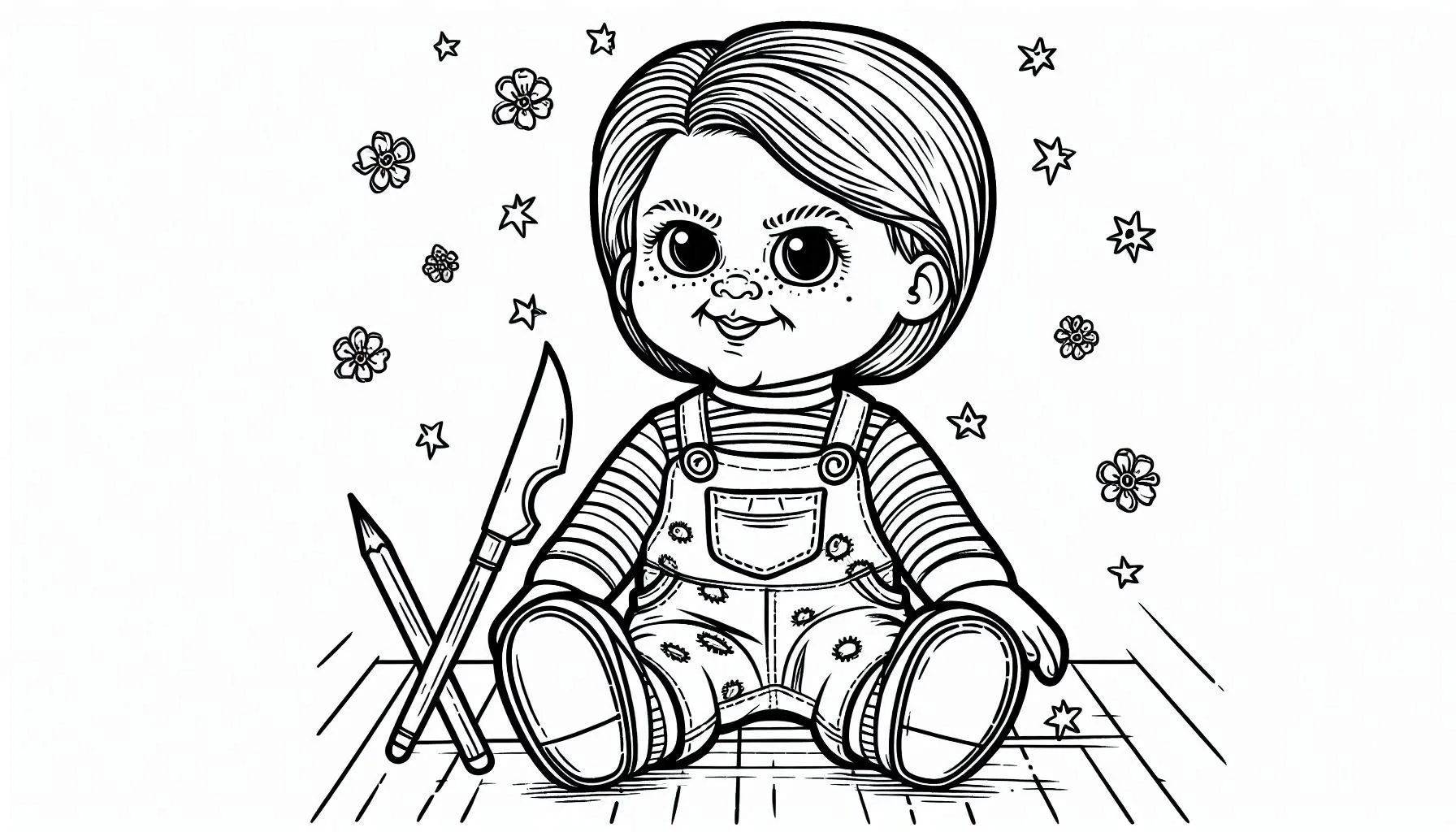 coloriage Chucky à imprimer pdf gratuit