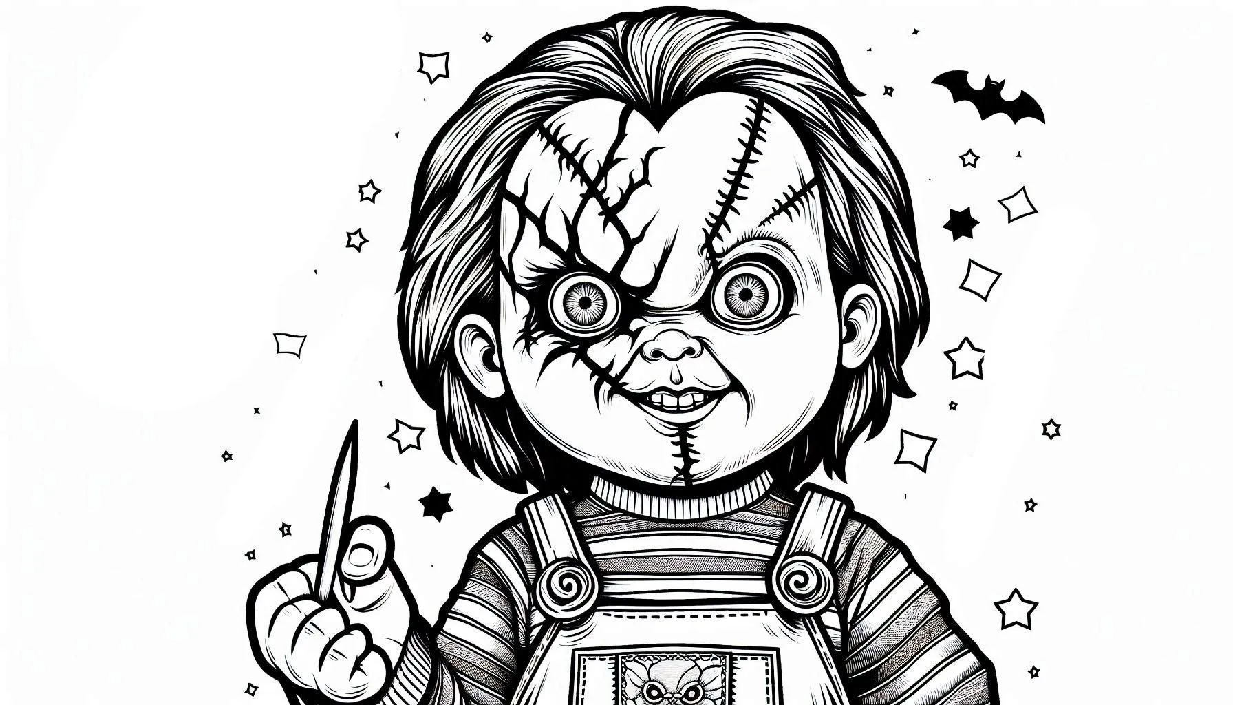 coloriage Chucky pour enfant de 7 ans 1