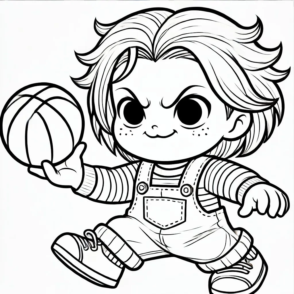 coloriage Chucky à imprimer pour enfant de 3 ans