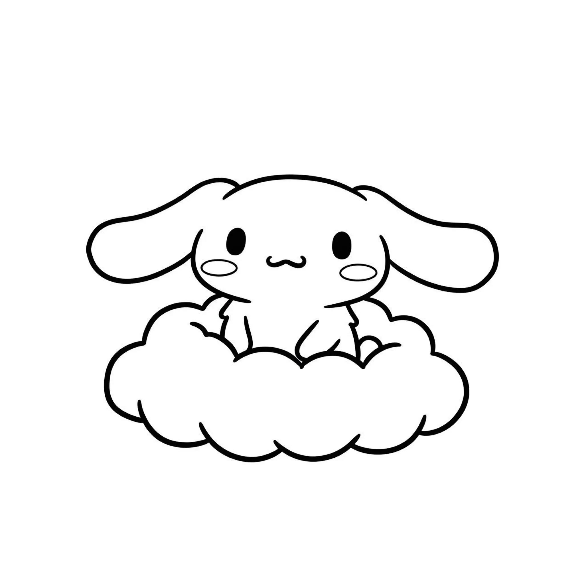 coloriage Cinnamoroll dans un nuage à imprimer pour enfants
