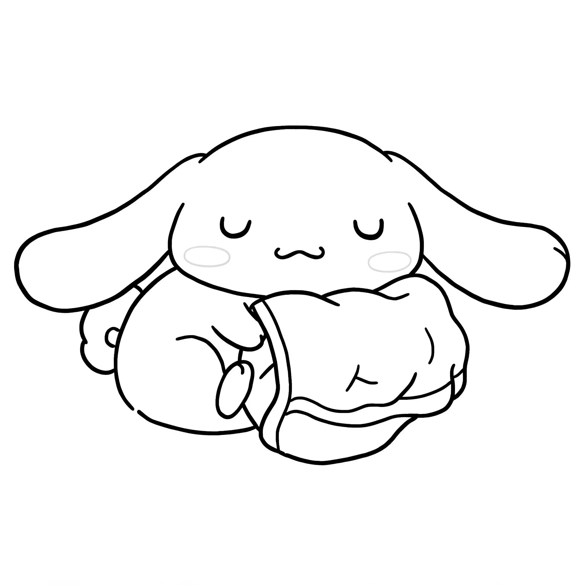 coloriage Cinnamoroll dormant à imprimer