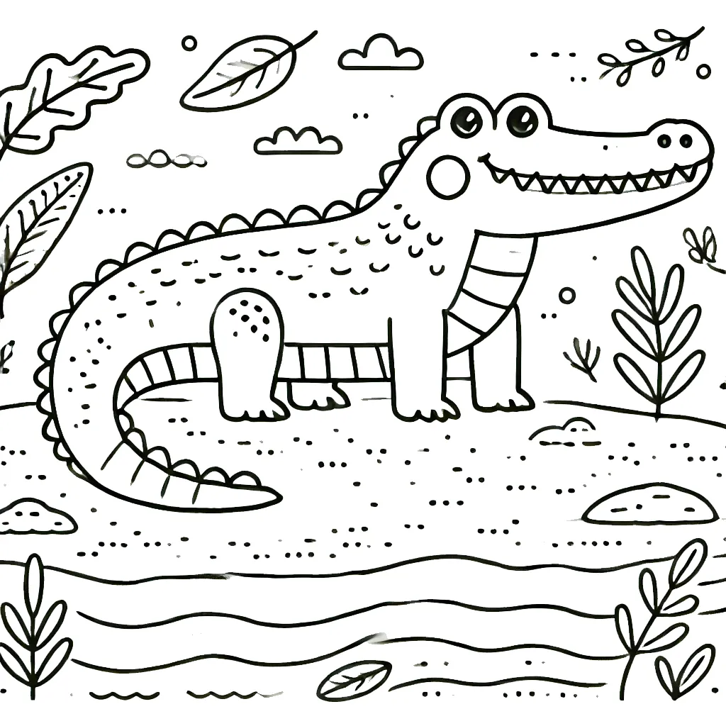 coloriage Crocodile à imprimer a4