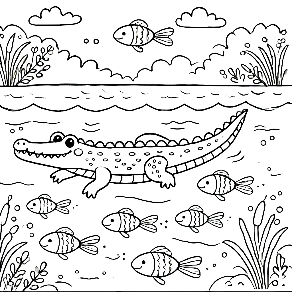 coloriage Crocodile a imprimer