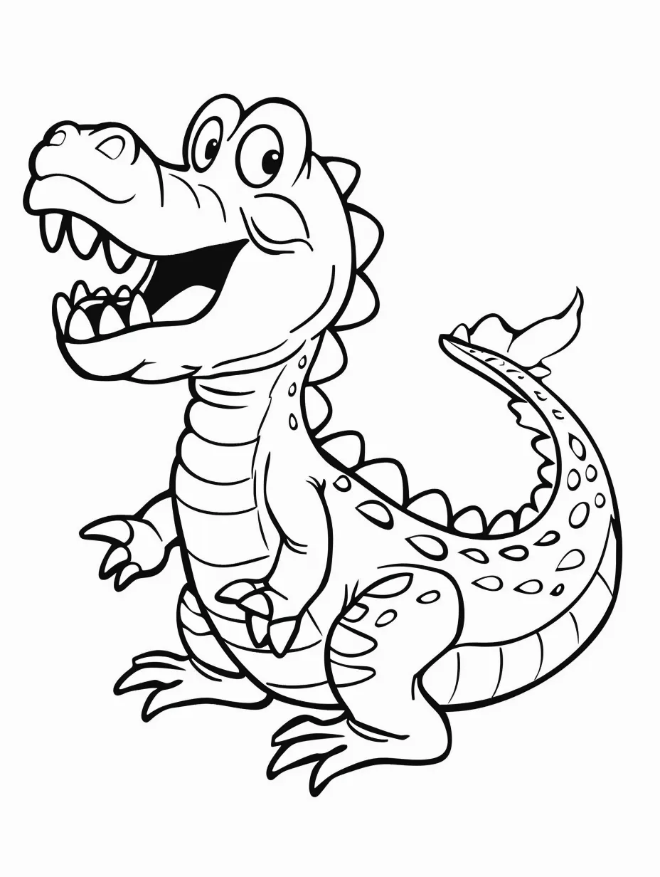 coloriage Crocodile d'enfant a imprimer