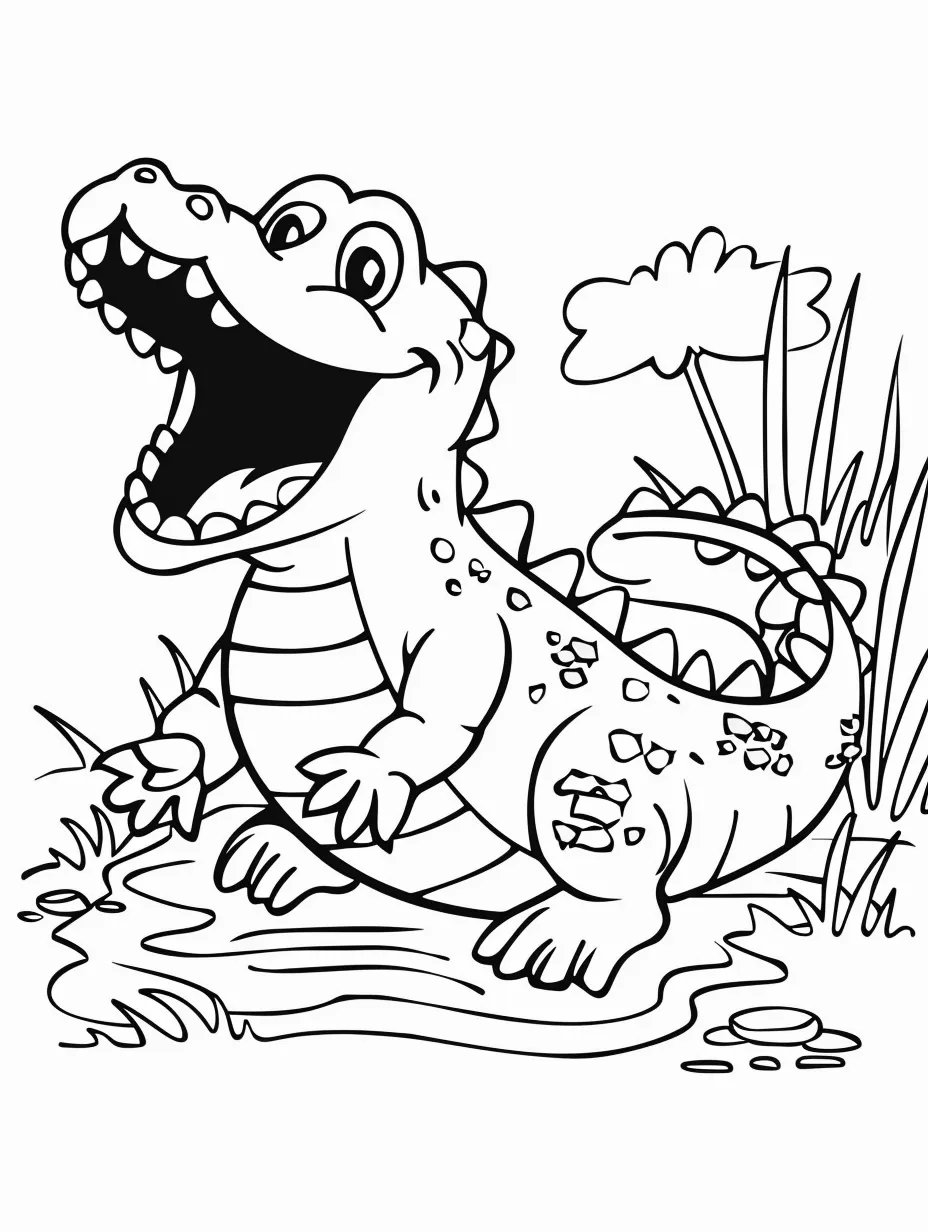 coloriage Crocodile à imprimer gratuitement pdf