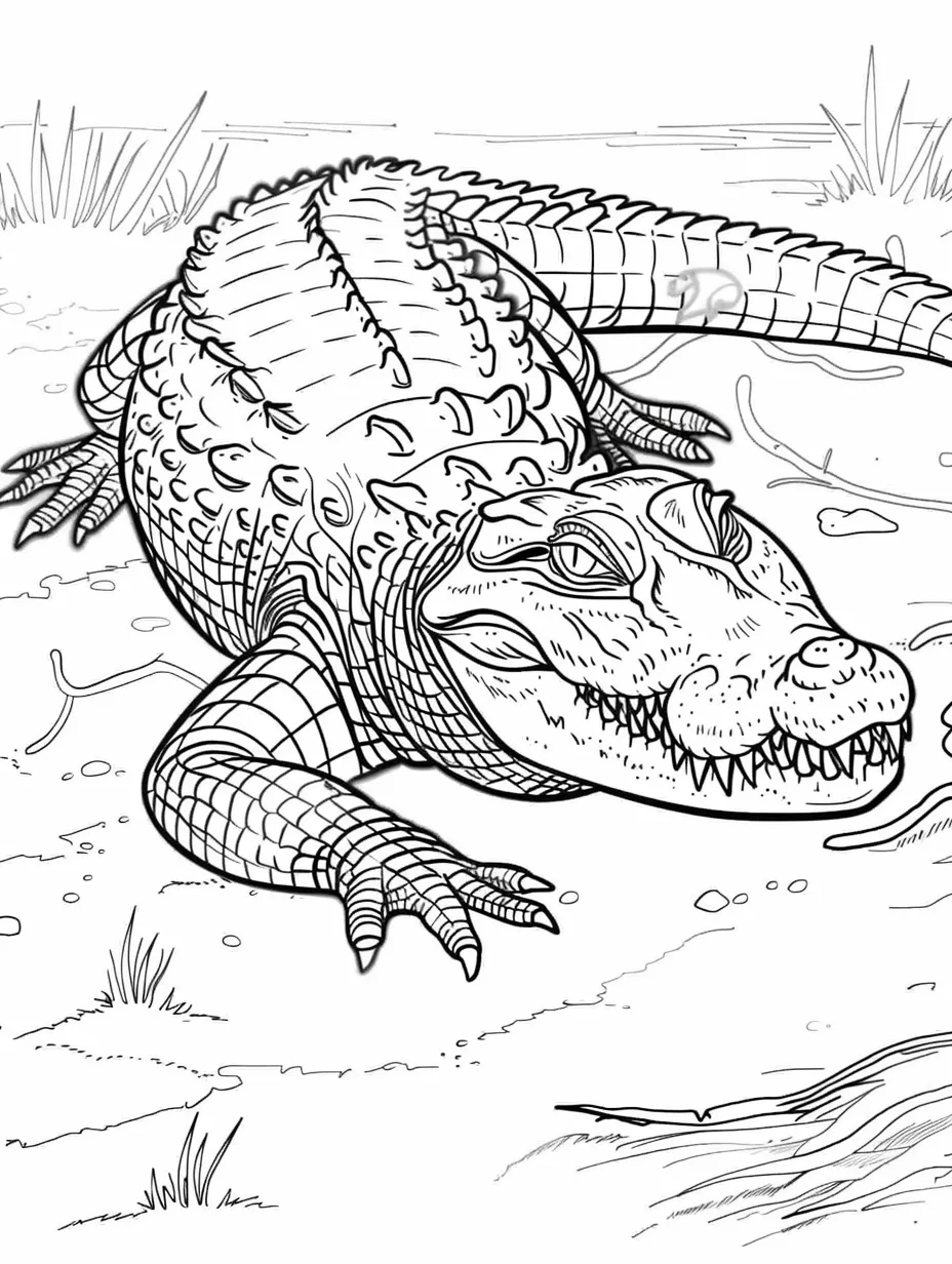 coloriage Crocodile pour enfant de 2 ans