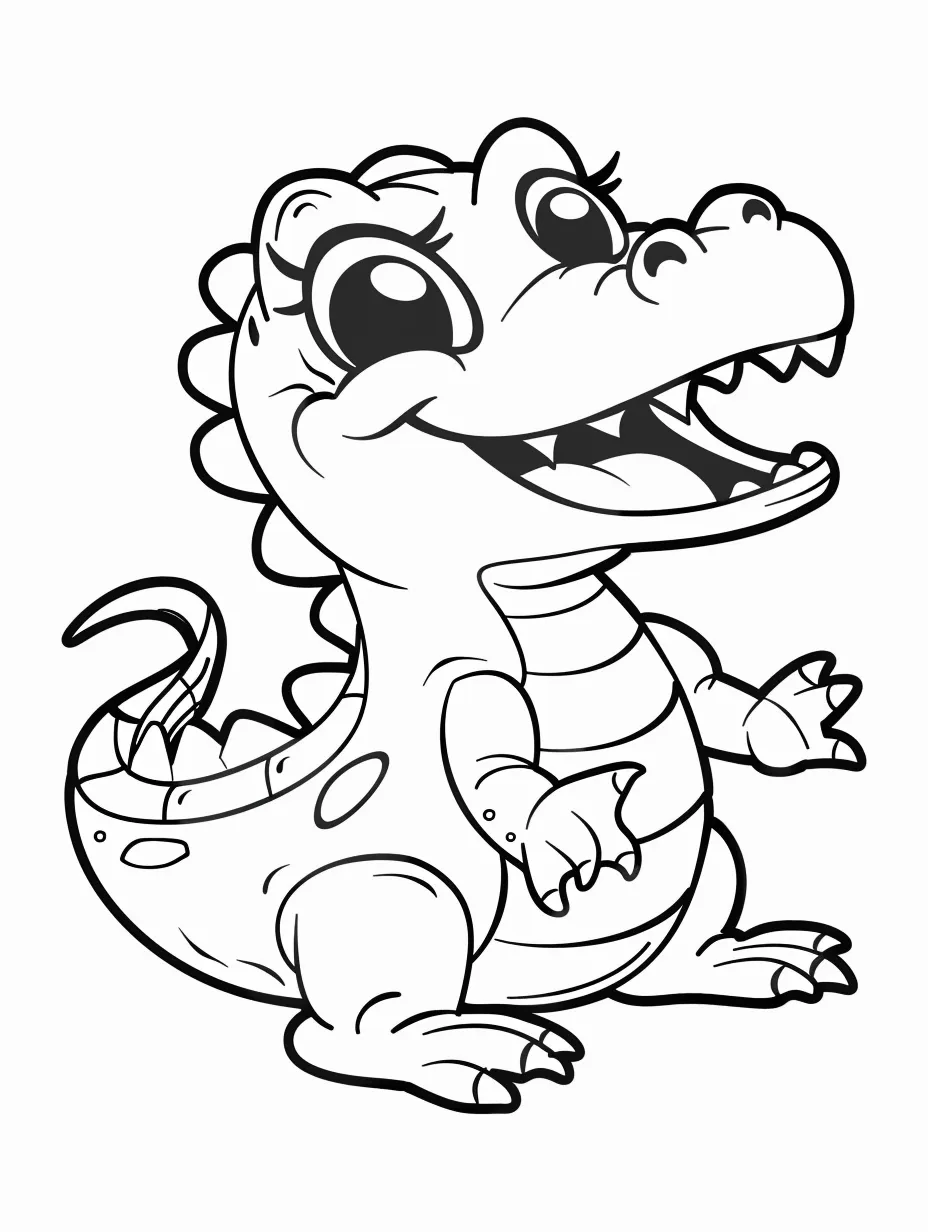 coloriage Crocodile de pour enfants