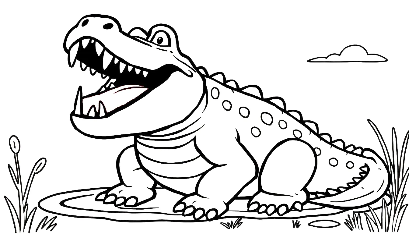 coloriage Crocodile à imprimer gratuitement pdf 1