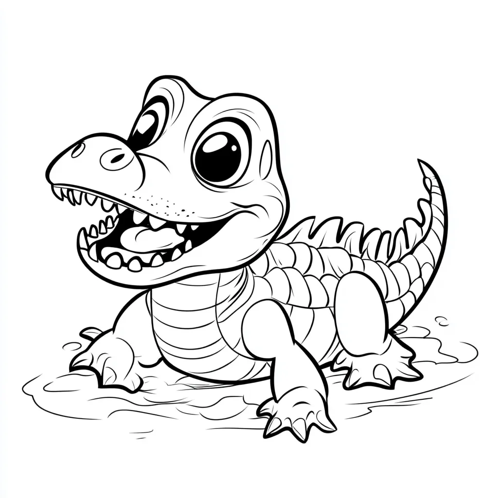 coloriage Crocodile à imprimer pour enfant de 4 ans