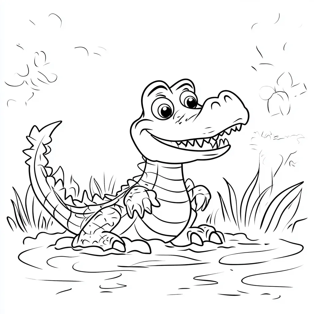 coloriage Crocodile pour enfant