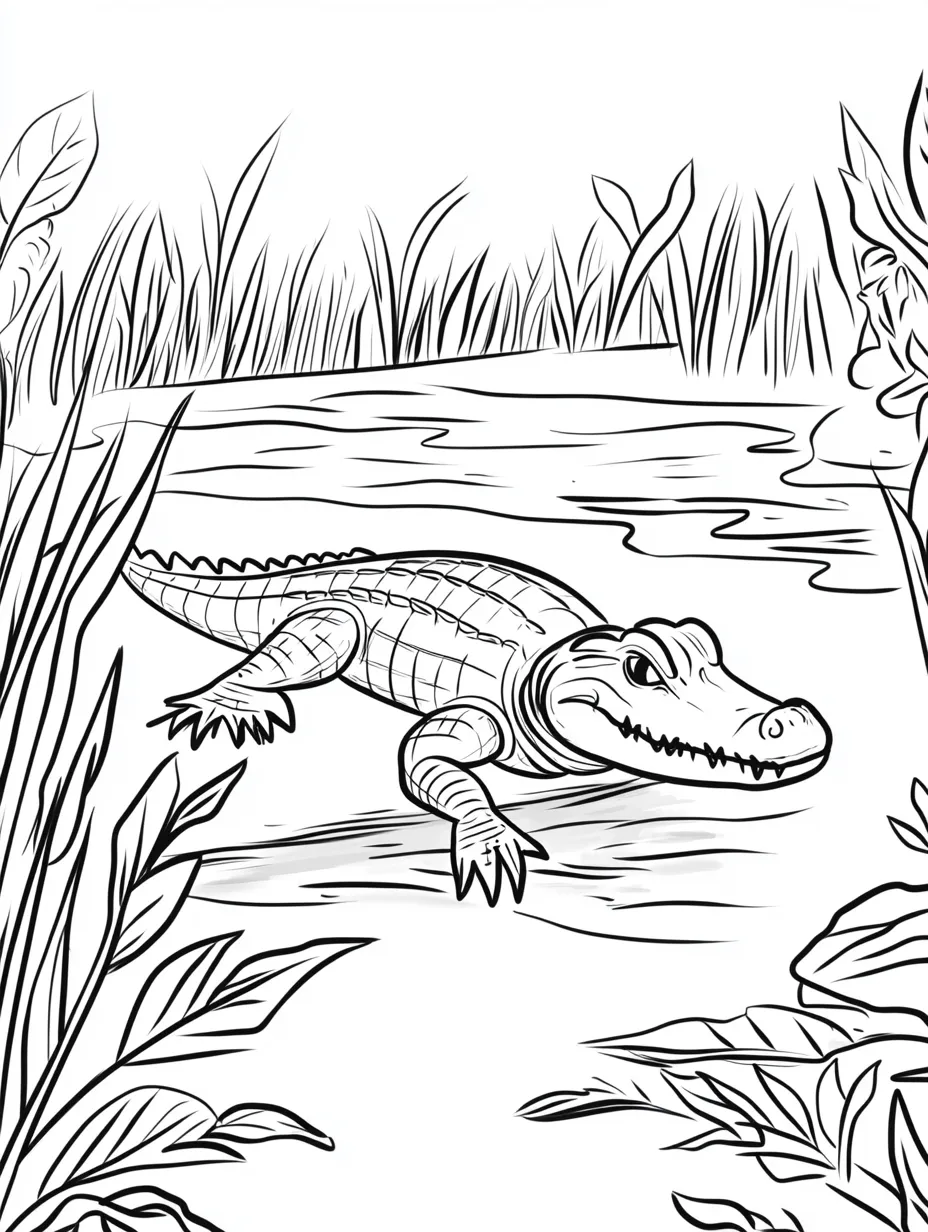 imprimer coloriage Crocodile 1