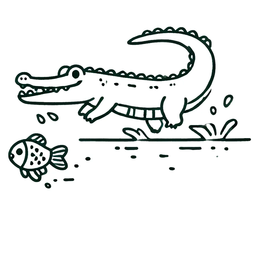 coloriage Crocodile à imprimer pdf gratuit