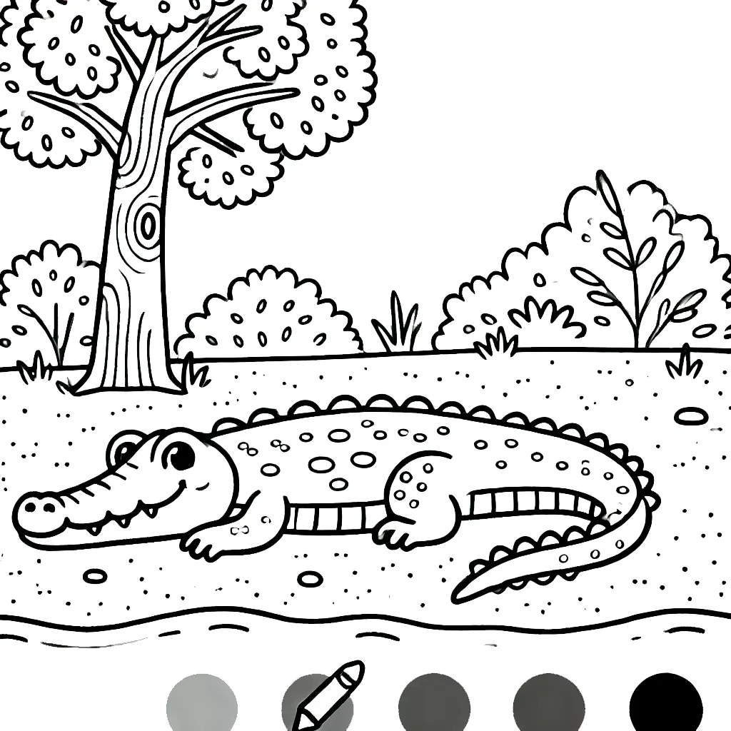 coloriage Crocodile pour enfants à télécharger