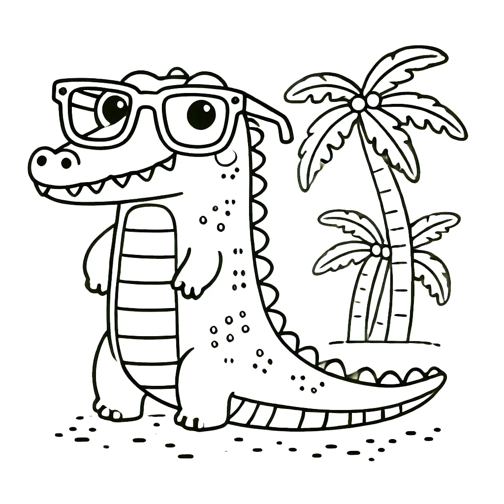 coloriage Crocodile et dessin a imprimer