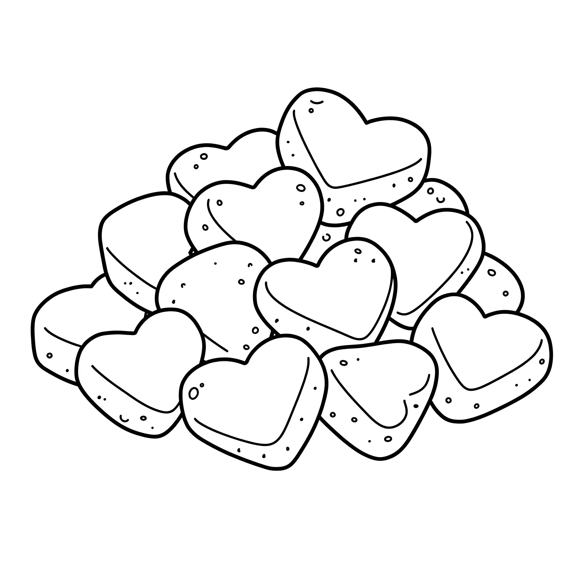 coloriage Des cœurs en sucre pour enfants