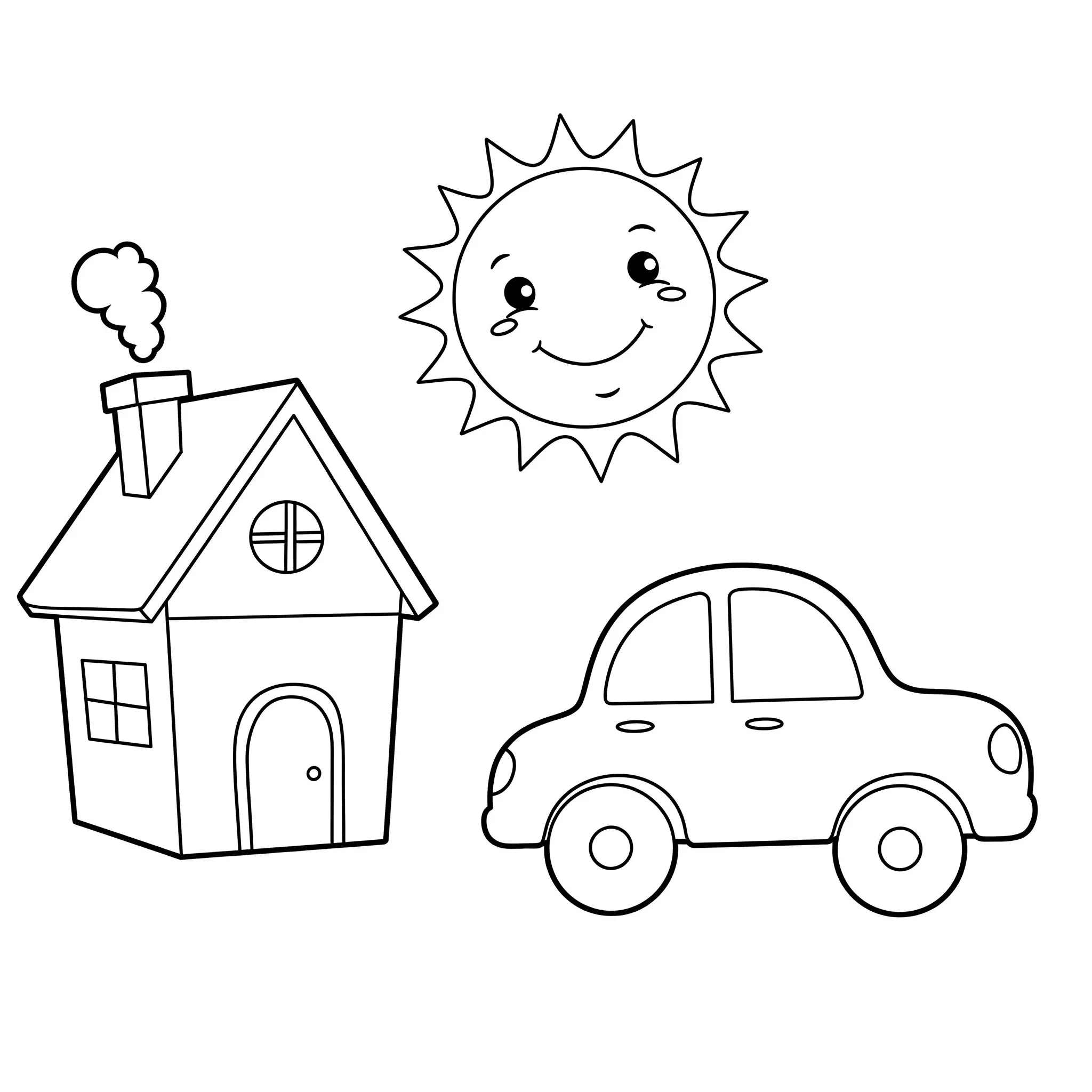 coloriage Des objets emblématiques à imprimer pour enfant de 4 ans