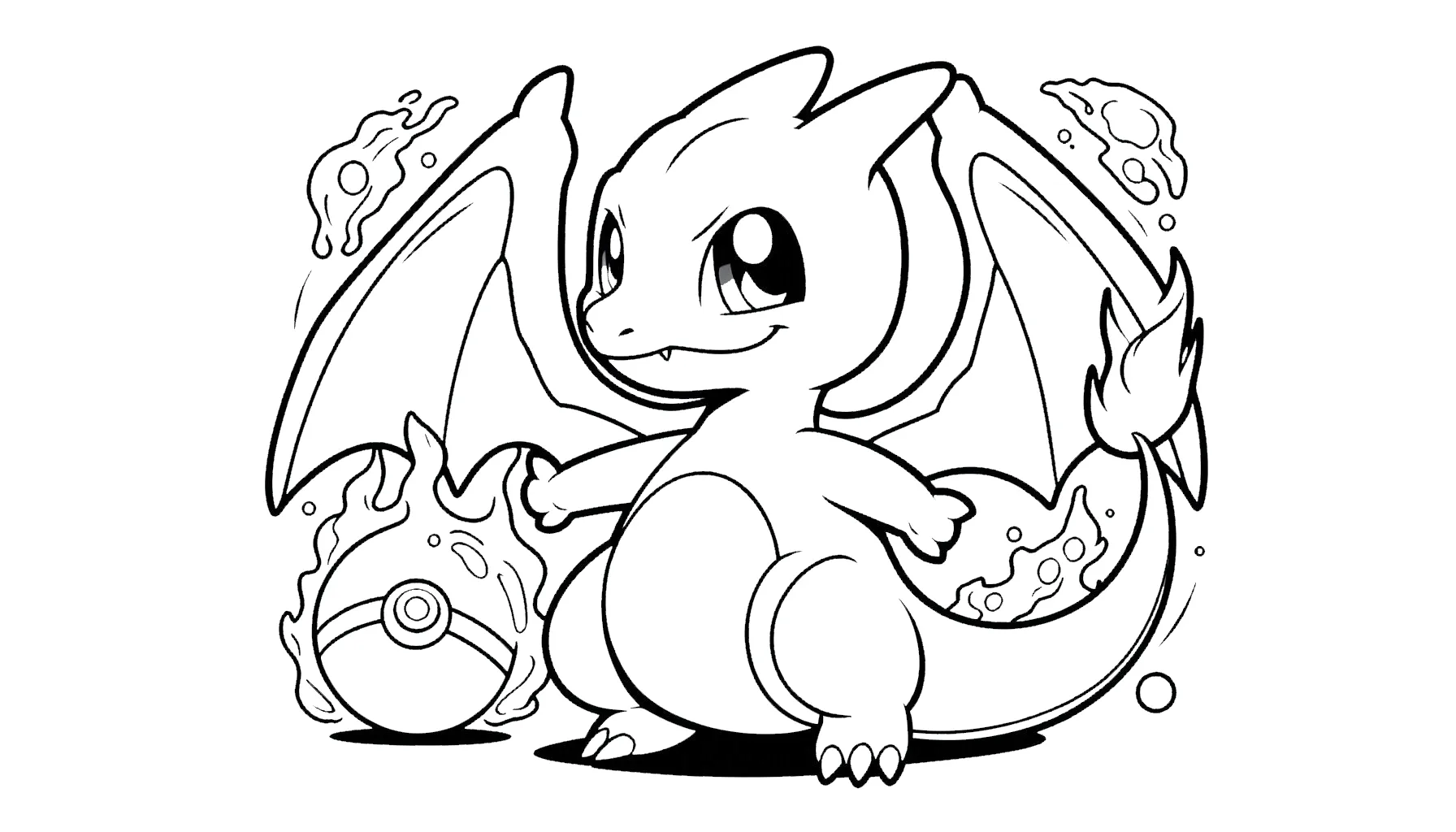 coloriage Dracaufeu pour enfant a imprimer gratuit