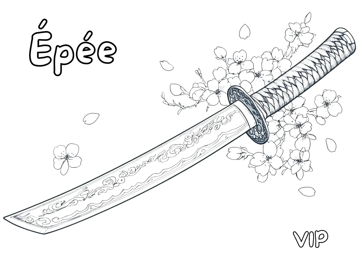 coloriage Épée à imprimer pour enfant de 10 ans