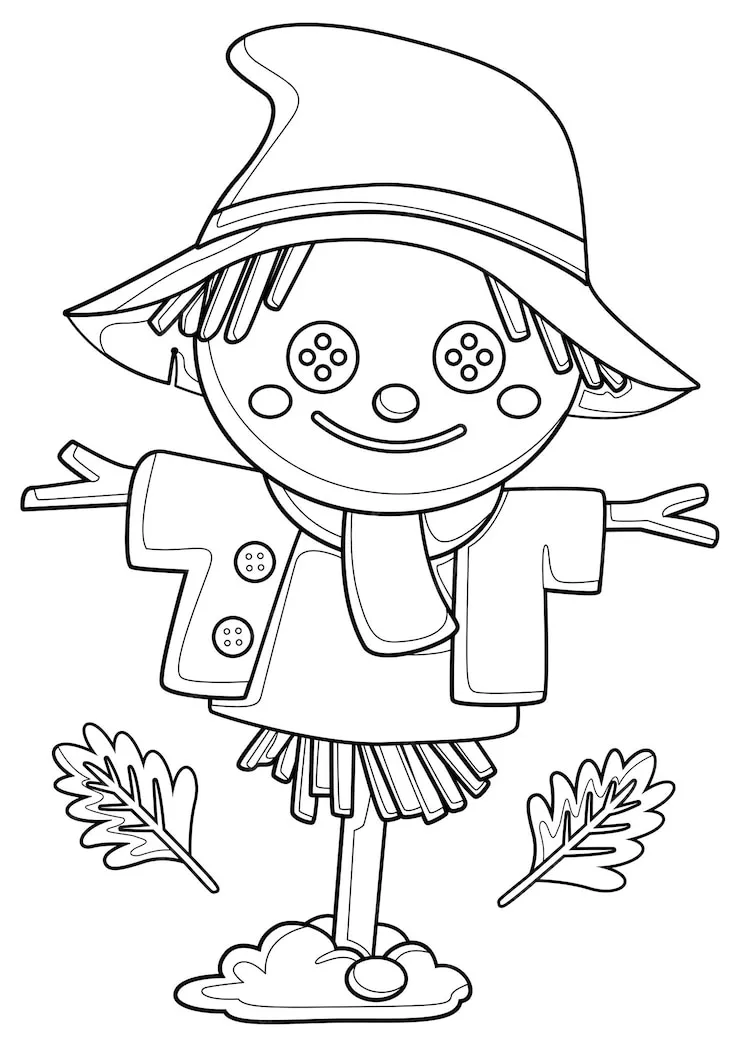 coloriage Épouvantail à imprimer pour enfant de 7 ans 2