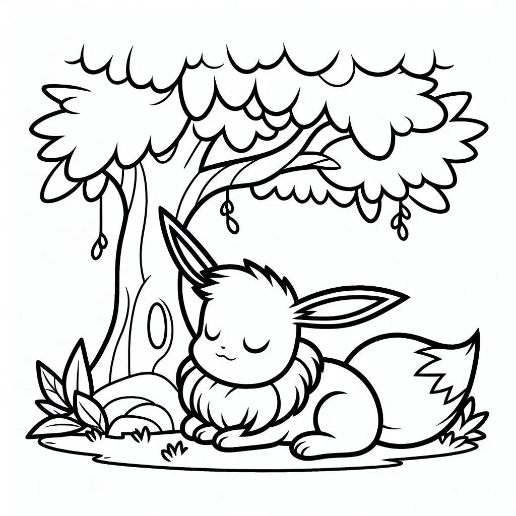 image de coloriage Evoli pour enfant