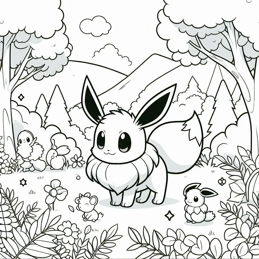 coloriage Evoli educatif pour enfant 1