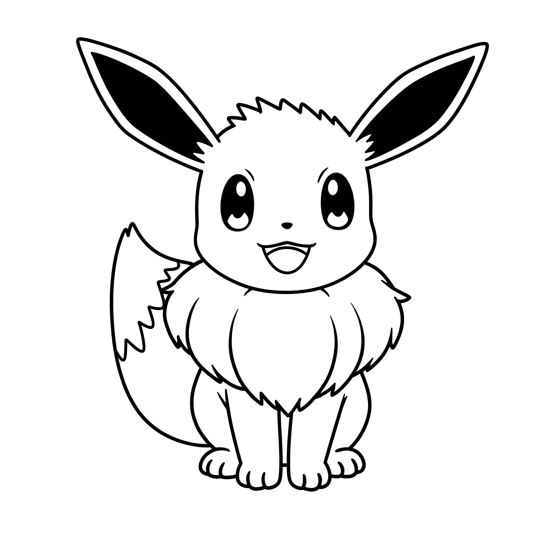 coloriage Évoli souriant et decoupage a imprimer gratuit