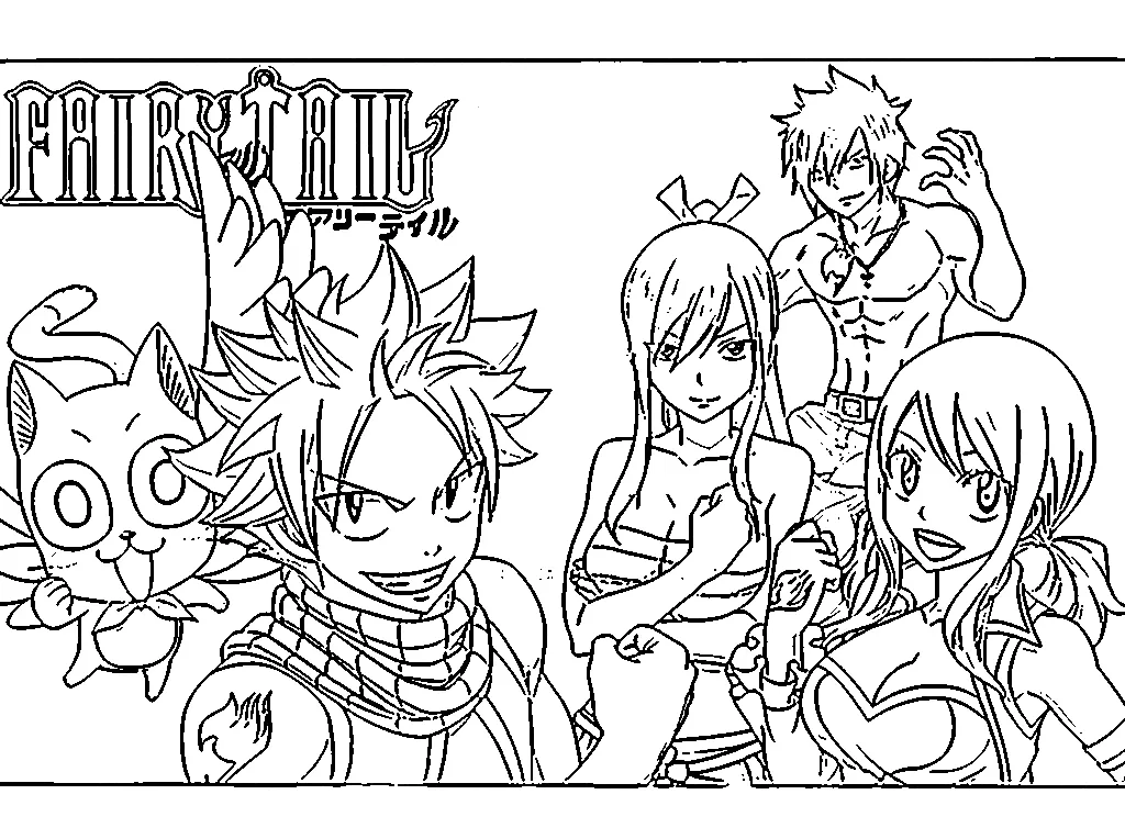 coloriage Fairy Tail à imprimer kawaii